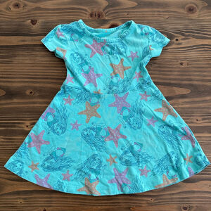 Girls Disney The Little Mermaid Blue Pink Starfish Dress Size 2T Princess